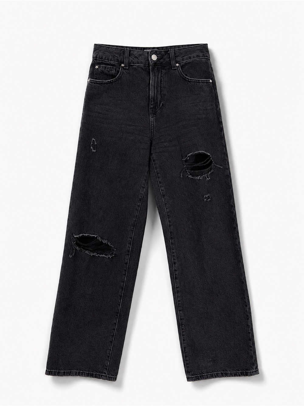 Primark Black Washed Ripped Denim Jeans